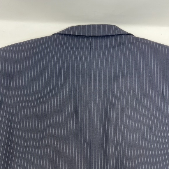 Bertolini Blazer Mens Coat Two Button Jacket Black Pinstripe Wool Silk Men's 40 - Picture 9 of 12